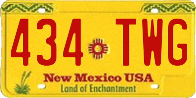 NM license plate 434TWG