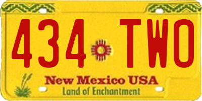 NM license plate 434TWO