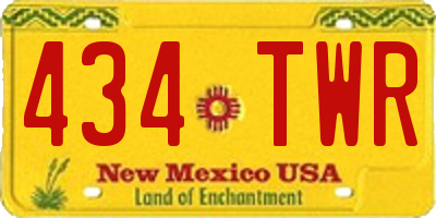 NM license plate 434TWR