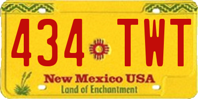 NM license plate 434TWT
