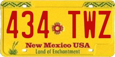 NM license plate 434TWZ