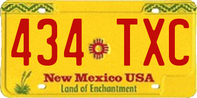 NM license plate 434TXC
