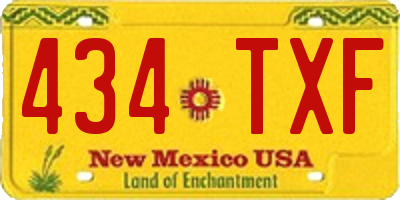 NM license plate 434TXF