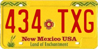 NM license plate 434TXG