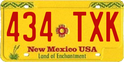 NM license plate 434TXK