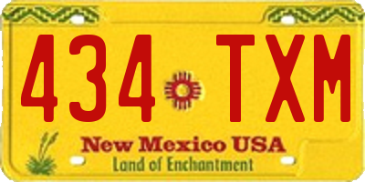 NM license plate 434TXM