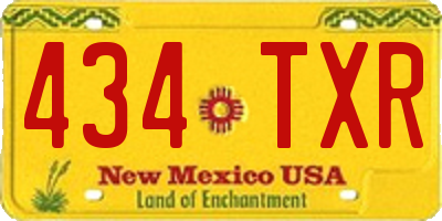NM license plate 434TXR