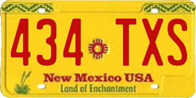 NM license plate 434TXS