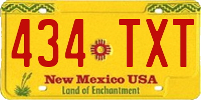 NM license plate 434TXT