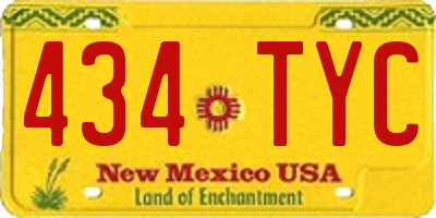 NM license plate 434TYC
