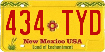 NM license plate 434TYD
