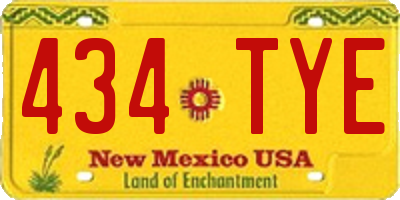 NM license plate 434TYE