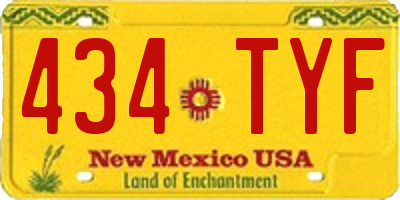 NM license plate 434TYF