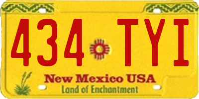 NM license plate 434TYI