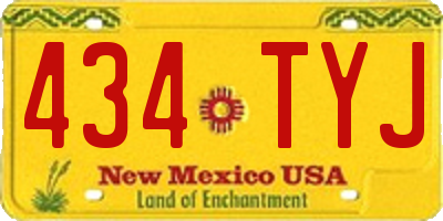 NM license plate 434TYJ