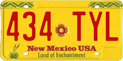 NM license plate 434TYL