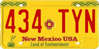 NM license plate 434TYN
