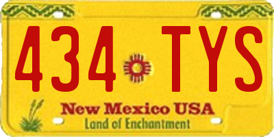 NM license plate 434TYS