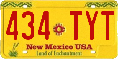 NM license plate 434TYT