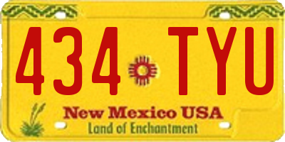 NM license plate 434TYU