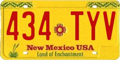 NM license plate 434TYV