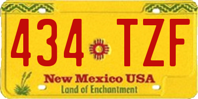 NM license plate 434TZF