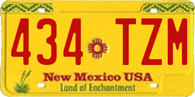 NM license plate 434TZM