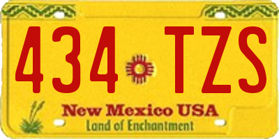 NM license plate 434TZS
