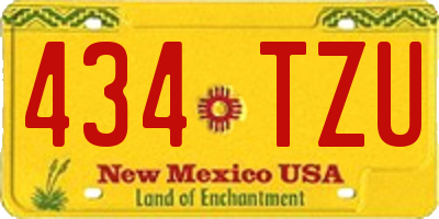 NM license plate 434TZU