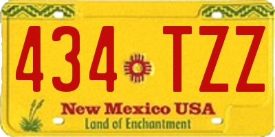 NM license plate 434TZZ