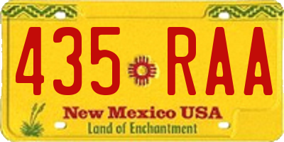 NM license plate 435RAA