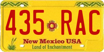 NM license plate 435RAC