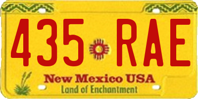 NM license plate 435RAE