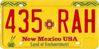 NM license plate 435RAH