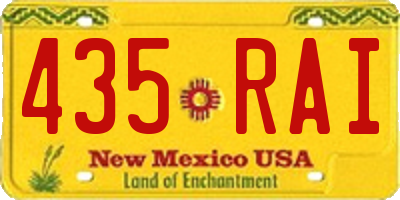 NM license plate 435RAI