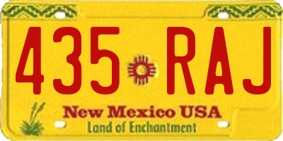 NM license plate 435RAJ