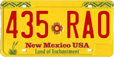 NM license plate 435RAO
