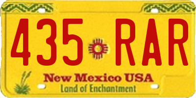 NM license plate 435RAR