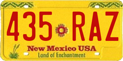 NM license plate 435RAZ