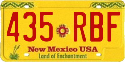NM license plate 435RBF