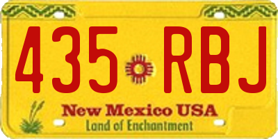 NM license plate 435RBJ