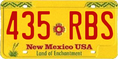 NM license plate 435RBS