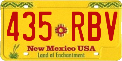 NM license plate 435RBV
