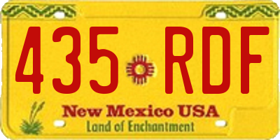 NM license plate 435RDF