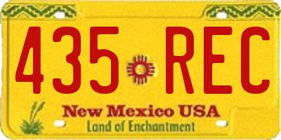 NM license plate 435REC