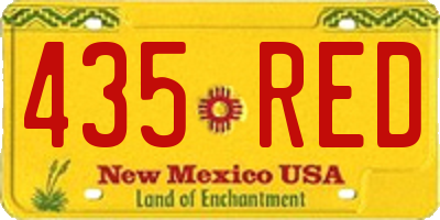 NM license plate 435RED