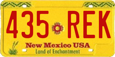 NM license plate 435REK