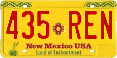 NM license plate 435REN
