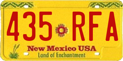 NM license plate 435RFA