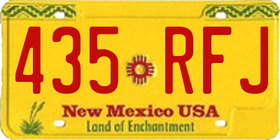 NM license plate 435RFJ